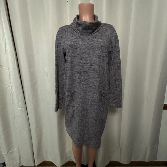 J. Jill Pure Jill Long Sleeve Cowl Neck Dress Women's Size S Gray Plum Pullover - Picture 1 of 11